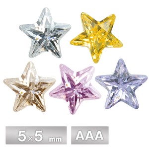 キュービックジルコニア スター AAA 5×5mm 全5色 パーツ ハンドメイド