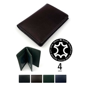 お買い得★全4色 リアルレザー シンプルパスケース 定期入れ クリアポケット付き 山羊革 本革(nb-ac007)
