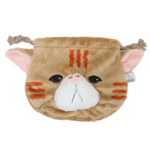 【巾着袋】ワンダフルピース ファー生地巾着 もふっとエキゾチック ねこ