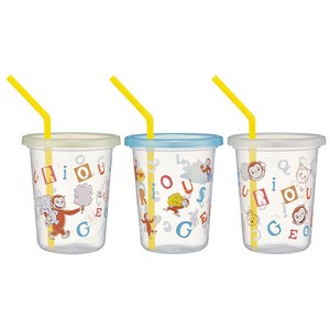【公式】 ストロー付きタンブラー 320ml 3個セット 【おさるのジョージ アルファベット】 スケーター