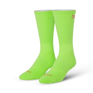 【ODD SOX（オッド ソックス）】クルー ソックス LARGE FEET BASIX NEON GREEN CREW OS-SOC-M-OSBCRWNGR