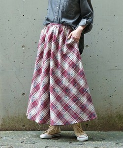 【2025秋冬新作】フラワー刺繡 スカート風ワイドパンツ レディース