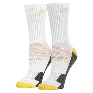【ODD SOX（オッド ソックス）】クルー ソックス MEDIUM FEET BASIX WHITE YELLOW GRAY HEATHER