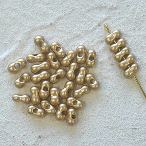 チェコビーズ ファルファーレ 40g アンティークゴールド シードビーズ 3.2×6.5mm ビーズ 手芸
