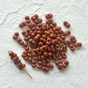 チェコビーズ ファルファーレ 40g コーラルレッド シードビーズ 2×4mm ビーズ 手芸
