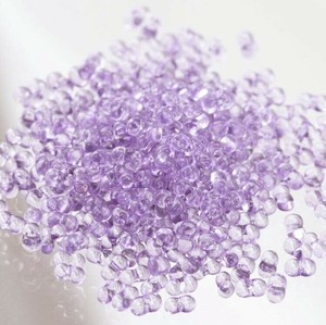 チェコビーズ ファルファーレ 40g ライトアメジスト シードビーズ 2×4mm ビーズ 手芸