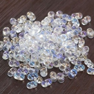 チェコビーズ ファルファーレ 40g クリスタルレインボー シードビーズ 3.2×6.5mm ビーズ 手芸