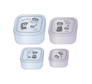 フードコンテナ　4個セット　シュナウザー