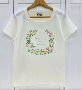 レディースTシャツ☆小鳥のリース（胸）【鳥】