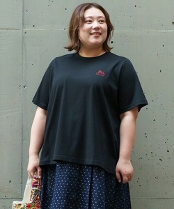 【2025春夏新作】ワンポイント刺繍半袖Tシャツ 持続冷感 吸水速乾 大きいサイズ レディース