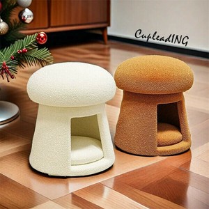 ＜人気商品＞激安セール ペットハウス キノコ丸ベンチ メイクアップチェア 猫小屋 収納ベンチ 化粧椅子