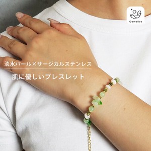 天然珍珠/月光石项链 不锈钢 天然石 手链 15cm