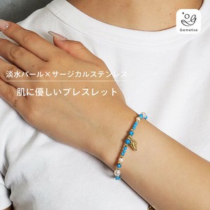 天然绿松石/青金石项链 不锈钢 天然石 手链 15cm