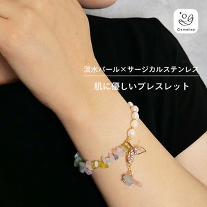 天然珍珠/月光石项链 不锈钢 天然石 手链 15cm
