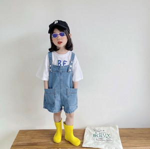 デニムパンツ  サロペット  夏 無地 快適 子供用  ファッション  MBQ3056