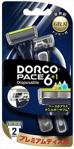 PACE6＋1　ディスポ　トリマー付　2本入 【男性用カミソリ】