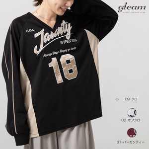 ナンバー＆ロゴ 布帛叩きつけ BIGシルエット ロングスリーブ Tシャツ　【2025秋冬新作】