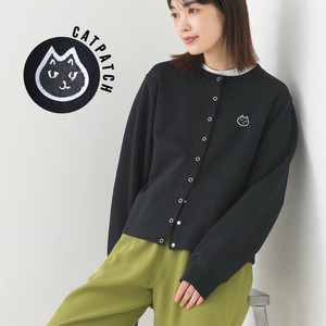 ダンボールニット スウェット長袖カーディガン ねこちゃんワッペン 猫 CAT【2025年秋冬新作】