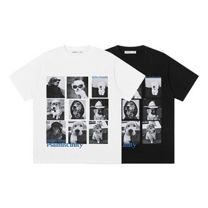 P22927 メンズ 男女通用 アニマル プリント Tシャツ 2025夏新作 デザイン 短袖 ルーズシルエット