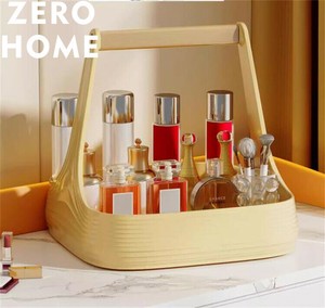 多機能収納バスケット コスメ収納 デスク用 フルーツトレイ ピクニック対応 調味料収納ケース 持ち手付き