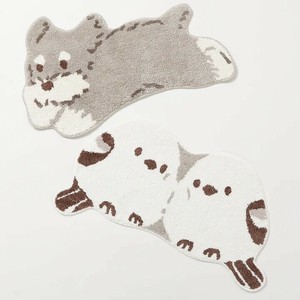 アニマル柄 もこもこマット　シュナウザー/シマエナガ/インテリア/ファンシー雑貨