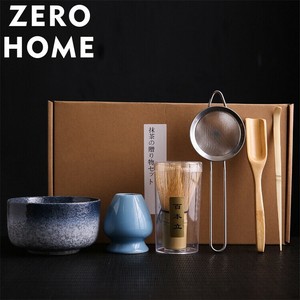 業務用抹茶攪拌セット 竹製茶筅 中国宋代茶器復元仕様 - 茶筅立・木碗・トレイ付き