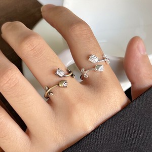 韓国　バラ　リング 指輪　 リング フリーサイズ　シルバー925メッキ S925 リング　シルバー925 リング
