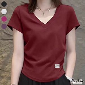 半袖Tシャツ シンプル コットン Vネック 夏  【2025AW】ONA2145