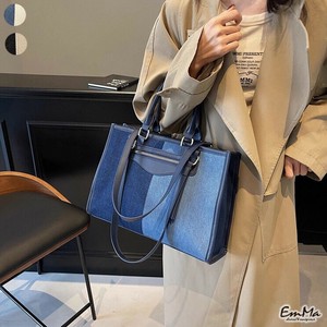 ツートンカラーショルダーバッグ デニム 2way ハンドバッグ カジュアル   【2025AW】 ONK3046