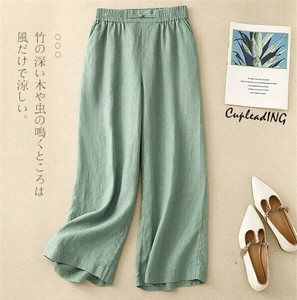 シーズン商品 激安セール 布ボタンデザイン ワイドパンツ 夏 薄手 ストレート プラスサイズ