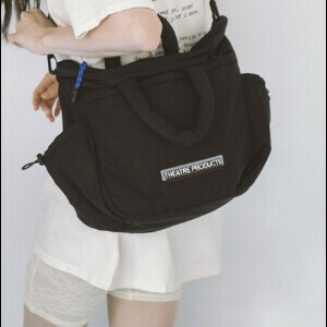 パファー2WAYショルダーバッグ【Lサイズ】　ブラック　グレー　ショルダーバッグ
