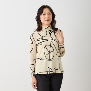 T-shirt Bicycle Pattern High-Neck Flocking Finish Cut-and-sew 10-colors