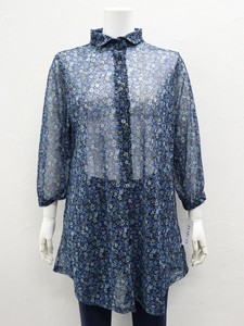 Button Shirt/Blouse Small 3/4 Length Sleeve Floral Pattern Front Opening