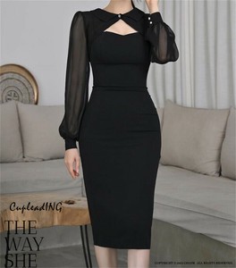 【定番商品】早い者勝ち オータムコレクション 透け感デザイン フィットロング 女性用ドレス