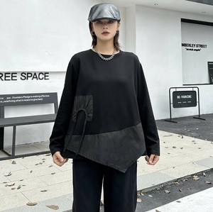 u28990トップス レディース  Tシャツ プルオーバー 不規則 4色 無地 欧米風 2025夏秋新作