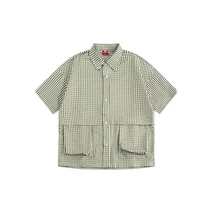 シャツ  半袖  チェック   無地  快適 メンズファッション   CS138#  WXB538