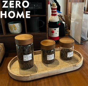 編み籐プレート カフェイン小物収納 リビングテーブル上お菓子置き場