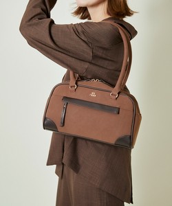 《シンプル高見えロゴ》レディース ボストン型 2WAYショルダーバッグ コンパクト収納 春夏秋冬