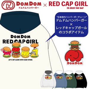 【2025AW新作】DOM DOM×RED CAP GIRL裏起毛 バックプリント 配色パーカー