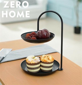 円形多段収納スタンド 金属製 化粧品/アクセサリー/果物 テーブル上整理用