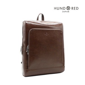 (HUND RED)BOX型PUレザースクエアリュック