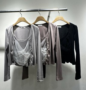 罩衫 Design 网眼 2025年 开衫 秋冬新品 内搭背心/吊带