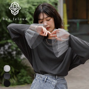 T-shirt Tulle sleeves Peplum Cut-and-sew [A/W NEW]