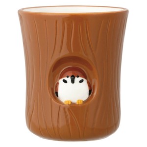 【湯呑】ニホンノコトリ Japanese little bird 切り株湯呑み スズメ