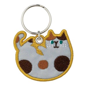【キーホルダー】fikalycka リフレクター刺繍キーリング CAT YE