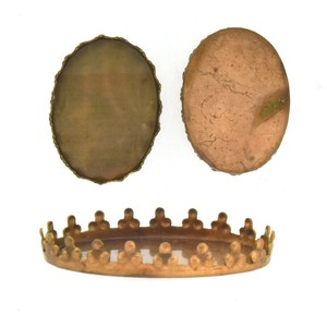 王冠皿 オーバル 真鍮 10個 RAW 生地 金具 パーツ 手芸 ハンドメイド 材料
