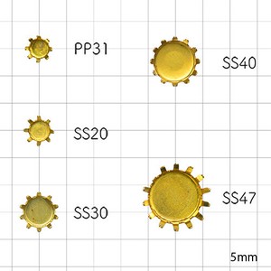 石座 菊爪 真鍮 10個 RAW 生地 金具 パーツ 手芸 ハンドメイド 材料