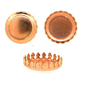王冠皿 丸 真鍮 10個 RAW 生地 金具 パーツ 手芸 ハンドメイド 材料