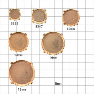 石座 4本爪 リボリ 真鍮 10個 RAW 生地 金具 パーツ 手芸 ハンドメイド 材料