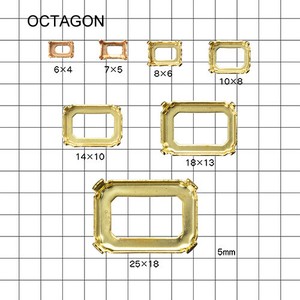 石座 4本爪 隅切 OB 真鍮 10個 RAW 生地 金具 パーツ 手芸 ハンドメイド 材料